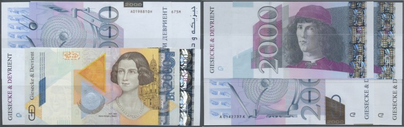 Lot mit 5 Test Banknoten, gedruckt von Giesecke & Devrient, dabei 4 Ausgaben der...