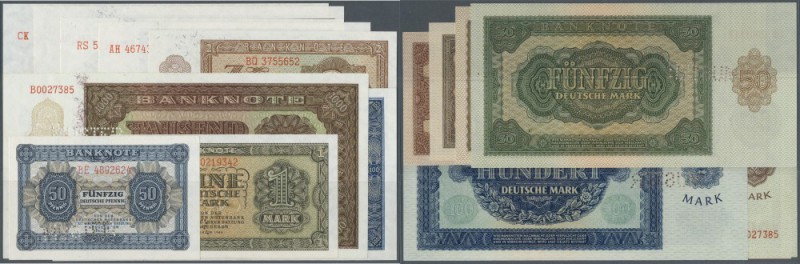 Mustersatz der Notenbank 1948 von 50 Pfennig bis 1000 Mark aus laufender Serie m...