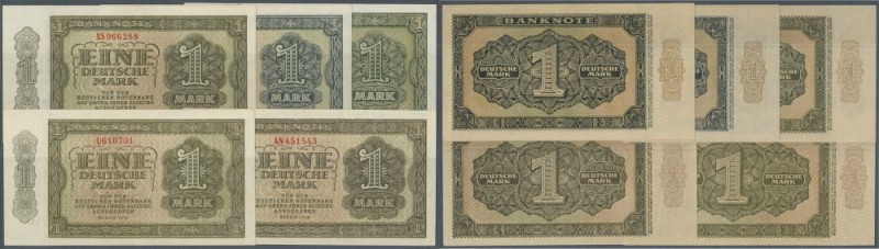 Set mit 5 Banknoten der Notenbank 1948 zu 1 Mark, Ro.340a-e in kassenfrischer-, ...