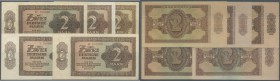 Set mit 10 Banknoten 2 Mark 1948, dabei UdSSR- und DDR-Druck, jeweils laufende Serie und Ersatznote Ro.341a,b,c,d,e in leicht gebraucht bis kassenfris...