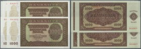 Set mit 5 fortlaufend nummerierten und kassenfrischen Noten der Deutschen Notenbank zu 1000 Mark 1948, Ro.347