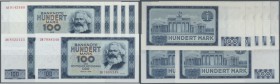 Set mit 7 Banknoten zu 100 Mark 1964, laufende Serie und Ersatznote und ein set aus 5 x 100 Mark mit fortlaufender Seriennummer, Ro.358a,b, Erhaltung:...