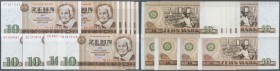 Set mit 10 Banknoten 10 Mark 1971/85, jeweils mit laufender Serie und Ersatznote Ro.359a,b,c,d, dazu 10 Mark mit brauner statt roter KN Ro.359F und 5 ...
