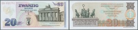 Gedenkbanknote zur Öffnung des Brandenburger Tores vom 22.12.1989 zu 20 Mark, Ro.366 in kassenfrischer Erhaltung