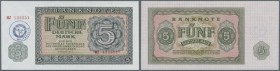 5 Mark 1955 mit Handstempel der NVA ”Militärgeld”, Ro.374a, in UNC Erhaltung