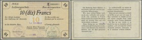 Besatzungsausgaben Frankreich 1914/15: 10 Francs 1915, sog. Deichmann-Bon, Ro.416 in sehr schöner, leicht gebrauchter Erhaltung mit Heftlöchern links ...