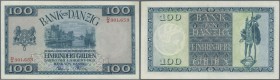 Danzig: 100 Gulden 1931, Ro.841 mit wenigen Gebrauchsspuren, winizige bestoßene Ecke oben links und rechts und ganz leichte senkrechte Falte in der Mi...