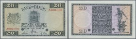 Danzig: 20 Gulden 1938 Muster, Ro.845M, Nadellöcher am linken und rechten Rand, Eckknick links unten und oben leicht bestoßen am oberen Rand. Sehr sel...