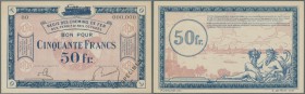 Rheinland: Régie des Chemins de Fer des Territoires Occupés (RCFTO) 50 Francs o.D. 1923 MUSTER in kassenfrischer Erhaltung, Ro.863M