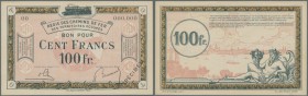 Rheinland: Régie des Chemins de Fer des Territoires Occupés (RCFTO) 100 Francs o.D. 1923 MUSTER in kassenfrischer Erhaltung, Ro.864M