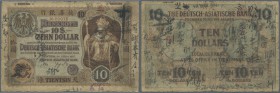 Deutsch-Asiatische Bank: Filiale Tientsin, 10 Dollar, 01.03.1907, mit einer sehr niedrigen nur 2-stellingen Seriennummer No. 00075, Ro.1051 mit dem DA...