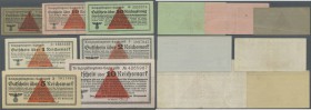 Kriegsgefangenen-Lagergeld: 1, 10, 50 Reichspfennig und 1, 2, 5, 10 Reichsmark o.D. 1939-45, Ro.515 - 521 in überwiegend sehr schöner Gebrauchserhaltu...