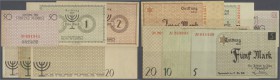 Litzmannstadt: Set mit 6 Quittungen über 50 Pfennig, 1, 2, 5, 10, 20 Mark 1940 in gebrauchter, teils (50 Pf, 1 und 20 Mark) kassenfrischer Erhaltung. ...