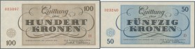 Theresienstadt: Satz Theresienstadt 1-100 Kronen 1943 in kassenfrischer Erhaltung.