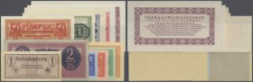 Wehrmachtsausgaben: Lot mit 11 Banknoten der Behelfszahlungsmittel der Wehrmacht 1942/44, dabei 1 Reichspfennig Ro.500 in gebraucht, 50 Reichspfennig ...