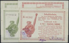 Radolfzell, Gotthard Allweiler AG, 21, 42 GPf., 3.11.1923, sternentwertet, Erh. III, Trikotfabriken J. Schiesser AG, 21, 42 GPf., 13.11.1923, ohne Ver...