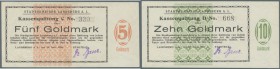 Landsberg, Stadt, 50 GPf., 1 GM, 5 GM, 10 GM, 29.11.1923, Erh. I / I-, 4 Scheine