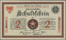 Berlin, Bund der Guten, 2 Mark, 10.11.1922, ”Unverzinslicher Schuldschein”, Erh. I