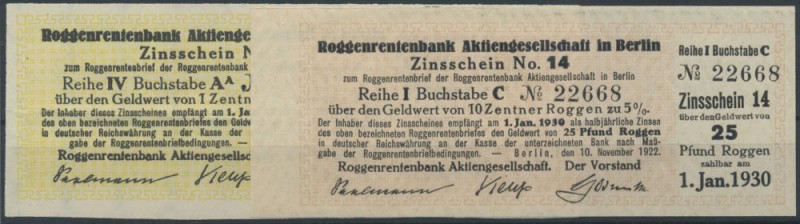 Berlin, Roggenrentenbank AG, 2 1/2 Pfund Roggen, 1.6.1923, zahlbar am 1.1.1923, ...