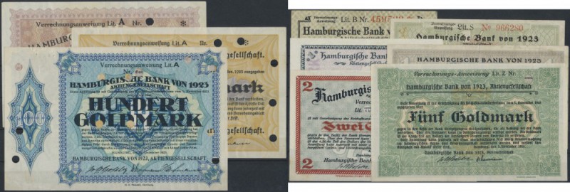 Hamburg, Hamburgische Bank von 1923, 1/2 GM, 26.10.1923 (III), 3.11.1923 (III), ...
