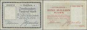 Bergisch Gladbach, Hager & Weidmann, 1 Mio. Mark, 10.8.1923, Firmenname perforiert, Erh. III, J.W. Zanders, 200 Tsd. Mark, 30.7.1923, 1 Mio. Mark, 8.8...