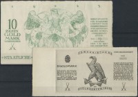 Meißen, Staatl. Porzellanmanufaktur, 10 GM, 01.10.1923, mit KN, Erh. III (gefaltet), 5 GM, ”Sächsisches Volksopfer”, 1925, ohne KN, Erh. II, 2 Scheine...