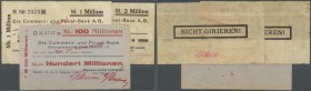 Oelsnitz i. V., Allgemeine Deutsche Credit-Anstalt, 1, 2 Mio. Mark, 1.8.1923, 100 Mio. Mark, 26.9.1923, Schecks auf Commerz- und Privatbank, alle 3 We...