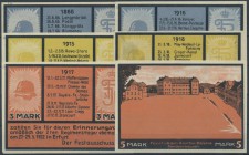 Erfurt, 2. Regimentstag ehem. 71er, 5 x 3, 5 Mark, 27.-29.5.1922, Erh. I, 6 Scheine