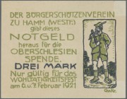 Hamm, Bürgerschützenverein, 3 Mark, 6.-7.2.1921, Erh. I-