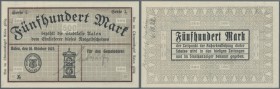 Aalen, Stadt, 500 Mark, 10.10.1922, Serie I, ohne KN, beidseitig bedruckt, Entwurf (rs. bezeichnet ”Entwurf von Stierlin 6.10.22”), Erh. I, bei Keller...