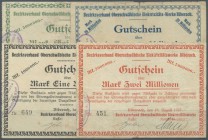 Biberach, Bezirksverband Oberschwäbische Elektrizitätswerke, 1, 2 Mio. Mark, 18.8.1923, 5 Mio. Mark, 22.8.1923, 20 Mrd. Mark, 26.10.1923, Erh. III, IV...