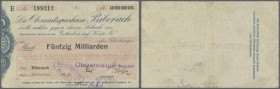 Biberach, Oberamtssparkasse, 50 Mrd. Mark, November 1923, Eigenscheck, Wertzeile gedruckt 66 mm breit, Erh. III-