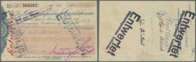 Crailsheim, Oberamtssparkasse, 500 Tsd. Mark, 2.8.1923, Eigenscheck, Wert, Ort und Datum gestempelt, in Literatur unbekannt, Erh. III, von größter Sel...
