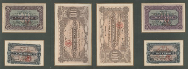 Belgium: presentation book with 6 Notgeld issues City of Gent 5, 20 and 100 Fran...