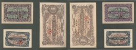 Belgium: presentation book with 6 Notgeld issues City of Gent 5, 20 and 100 Francs / Frank 1916 printed on silk. Very Rare!
