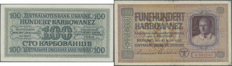 Ukraine Lot von 88 Scheinen: um 1918 11 Scheine und Bond Certificates 2-1000 Hry...