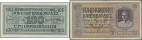 Ukraine Lot von 88 Scheinen: um 1918 11 Scheine und Bond Certificates 2-1000 Hryven, 24 Scheine Deutsche Besetzung 1942 mit je 3 Scheine: 1 Karbowanez...