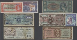 various world banknotes: collectors album with 62 Military Payment Certificatesmainly U.S. MPC's, but also issues from Japan and Great Britain with a ...