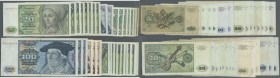 Riesiges Lot mit 34 Ersatznoten der Bundesbank von 5 bis 100 DM 1960-1980 in gebrauchter Erhaltung, dabei u.a. 20 DM 1960 Serie Z/A Ro.264e, 6 x 20 DM...