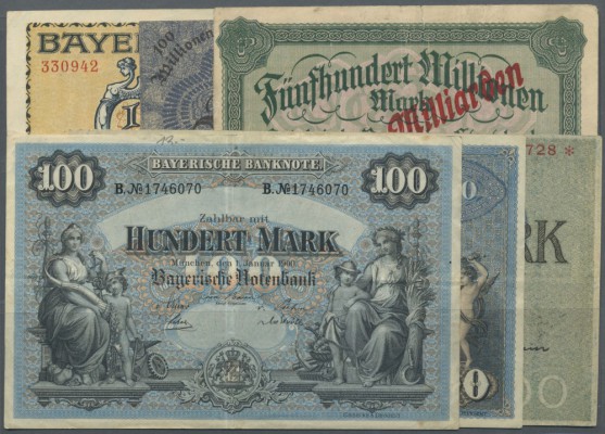Länderbanken: Lot mit 39 Banknoten der Bayerischen Staatsbank und Notenbank, der...