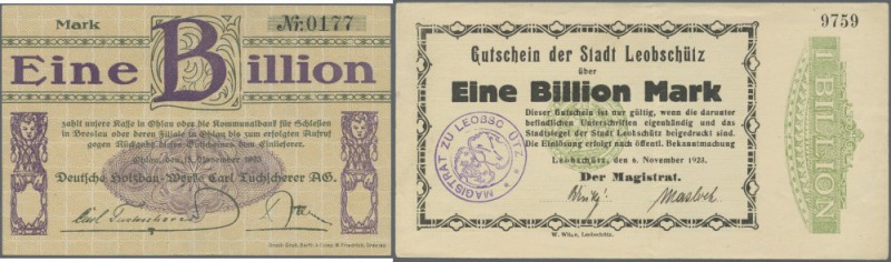 Billionenscheine : 21 Billionen aus Nord- und Ostdeutschland mit u.a. Goslar Ram...