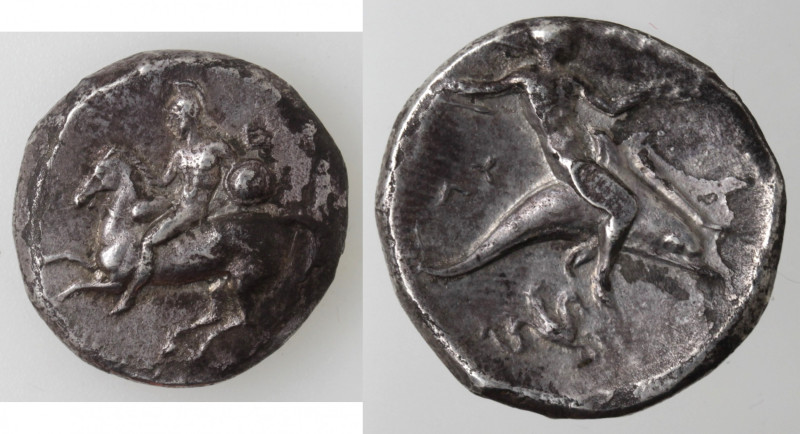 Mondo Greco. Calabria. Taranto. 302-280 a.C. Nomos/Didracma. Ag. Magistrat Nikot...