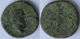 Impero Romano. Tito. 79-81 d.C. Dupondio (Asse) Ae. Zecca di Lione. Peso gr. 11,83. Diametro mm. 28. SPL/BB+. Patina verde oliva. R. (9922) THIS COIN ...