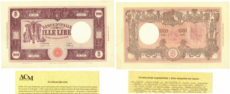 Cartamoneta. Collezione S. C. Repubblica Italiana. 1.000 Lire Grande M. Medusa. ...