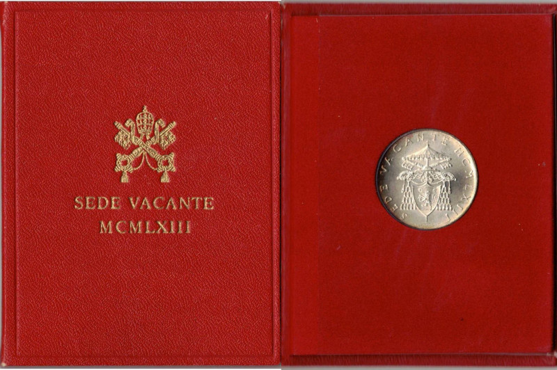 Vaticano. Sede Vacante 1963. 500 lire. Ag. Gig. 275. FDC. Confezione originale d...