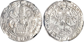 CAMBRÉSIS
Evêché, puis archevêché de Cambrai, Louis de Berlaimont (1570-1596) : Thaler d'argent
1572 - TTB 40 (TTB+)
Rare ! - NGC AU50


B 2037,...