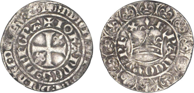 JEAN II le Bon (1350-1364)
Gros blanc à la Couronne
 - TB 25 (TB++)
Assez Rar...