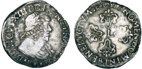 LOUIS XIII le Juste (1610-1643)
1/2 franc, buste lauré au grand col rabattu
1641 & - TTB 40 (TTB+)
Rare !


DR 35, D 1326, GR 41, KM# 118
AIX E...