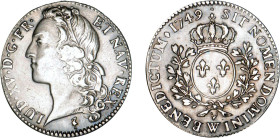 LOUIS XV le Bien aimé (1715-1774)
1/2 écu aux branches d'olivier & au bandeau
1749 W - TTB 40 (TTB+)
Assez Rare !


DR 558, D 1681, GR 314, KM# ...