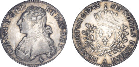 LOUIS XVI (1774-1792/93)
1/5 d'écu aux branches d'olivier & au buste habillé
1783 A - TTB 35 (TTB)
3 sur 2 - léger ajustage


DR 608, D 1710, GR...